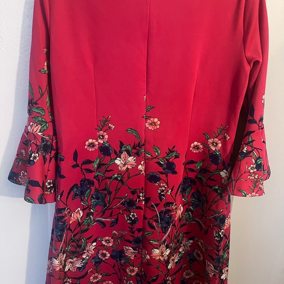 New York & Company Red Sheath Dress with Bell Sleeves - Picture 7 of 10